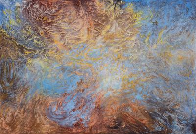 Ruggero Vanni Matter and Antimatter Abstract Expressionist Painting Pastel Colors Sky