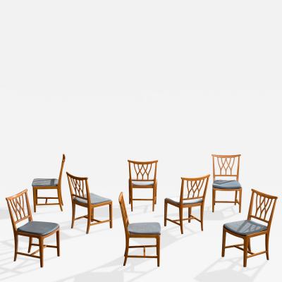 Runar Engblom Runar Engblom Dining Room Chairs with Birch and Velvet Sweden 1940s