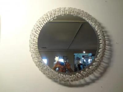 Rupert Nikoll Austrian Mirror with Glass Blossoms by Emil Stejnar for Rupert Nikoll