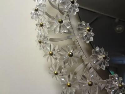 Rupert Nikoll Austrian Mirror with Glass Blossoms by Emil Stejnar for Rupert Nikoll