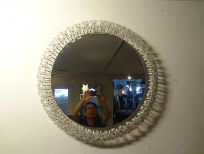 Rupert Nikoll Austrian Mirror with Glass Blossoms by Emil Stejnar for Rupert Nikoll