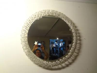 Rupert Nikoll Austrian Mirror with Glass Blossoms by Emil Stejnar for Rupert Nikoll