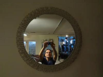 Rupert Nikoll Austrian Mirror with Glass Blossoms by Emil Stejnar for Rupert Nikoll