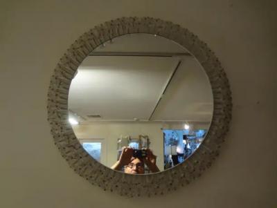Rupert Nikoll Austrian Mirror with Glass Blossoms by Emil Stejnar for Rupert Nikoll