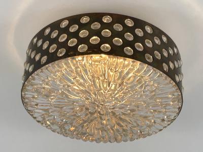 Rupert Nikoll Large Mid Century Four Flamed Flush Mount or Ceiling Lamp by Rupert Nikoll 1960s