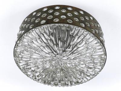 Rupert Nikoll Large Mid Century Four Flamed Flush Mount or Ceiling Lamp by Rupert Nikoll 1960s