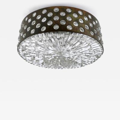 Rupert Nikoll Large Mid Century Four Flamed Flush Mount or Ceiling Lamp by Rupert Nikoll 1960s