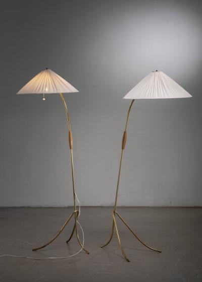 Rupert Nikoll Pair of Rupert Nikoll brass floor lamps
