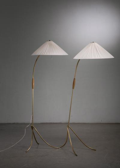 Rupert Nikoll Pair of Rupert Nikoll brass floor lamps