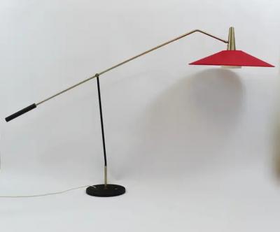 Rupert Nikoll Rupert Nikoll Articulating Counterweight Midcentury Floor Lamp Nickel Brass