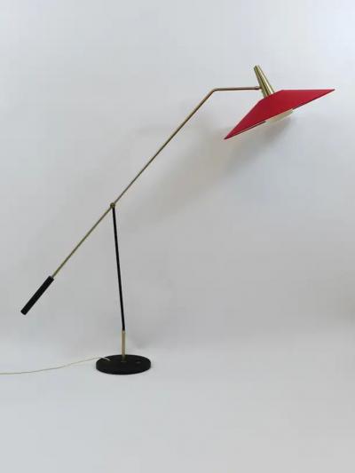Rupert Nikoll Rupert Nikoll Articulating Counterweight Midcentury Floor Lamp Nickel Brass