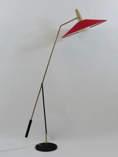 Rupert Nikoll Rupert Nikoll Articulating Counterweight Midcentury Floor Lamp Nickel Brass