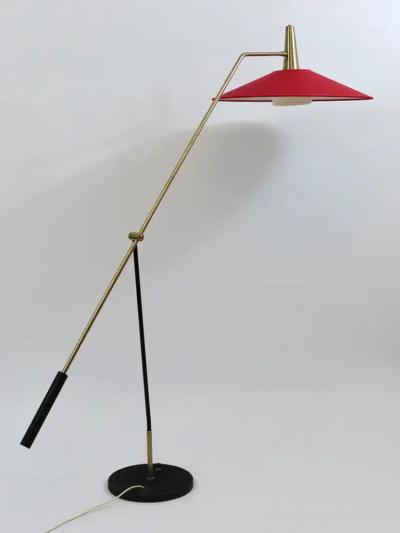 Rupert Nikoll Rupert Nikoll Articulating Counterweight Midcentury Floor Lamp Nickel Brass