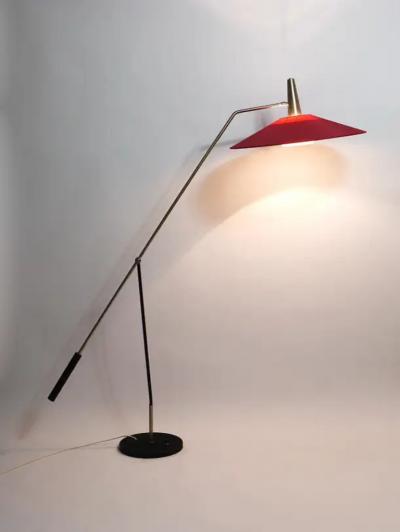 Rupert Nikoll Rupert Nikoll Articulating Counterweight Midcentury Floor Lamp Nickel Brass