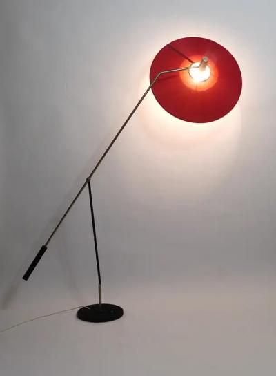 Rupert Nikoll Rupert Nikoll Articulating Counterweight Midcentury Floor Lamp Nickel Brass