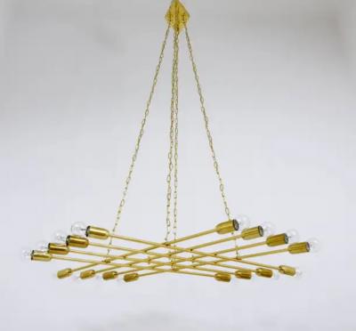 Rupert Nikoll Rupert Nikoll Large Midcentury Brass Chandelier Austria 1950s