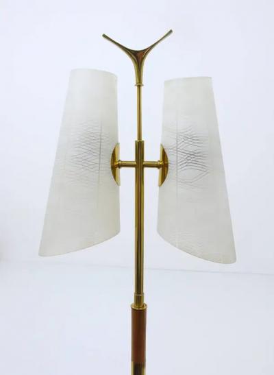 Rupert Nikoll Rupert Nikoll Mid Century Brass Floor Lamp Austria 1950s