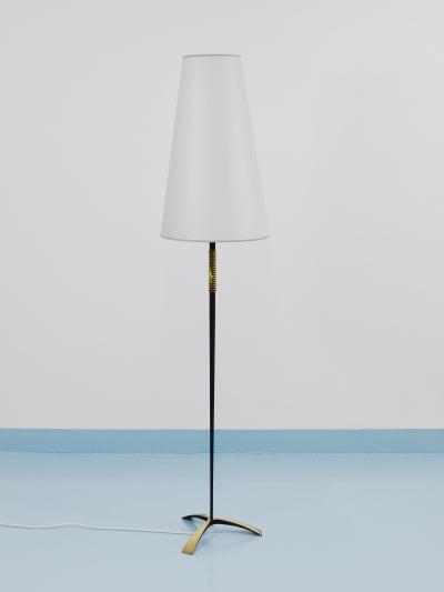Rupert Nikoll Rupert Nikoll MidCentury Brass Floor Lamp Carl Aubock Hand Switch Austria 1950