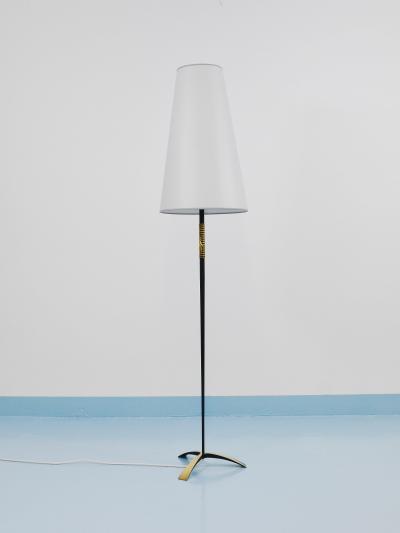 Rupert Nikoll Rupert Nikoll MidCentury Brass Floor Lamp Carl Aubock Hand Switch Austria 1950