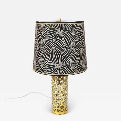 Rupert Nikoll Rupert Nikoll Midcentury Brass Tube Bubble Glass Table Lamp Austria 1950s