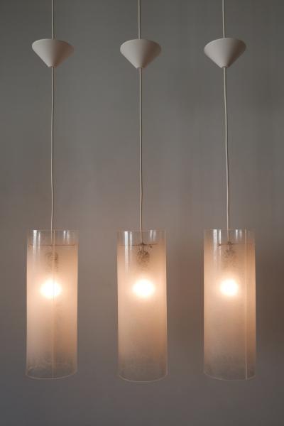 Rupert Nikoll Set of Three Mid Century Modern Pendant Lamps by Rupert Nikoll Austria 1970s