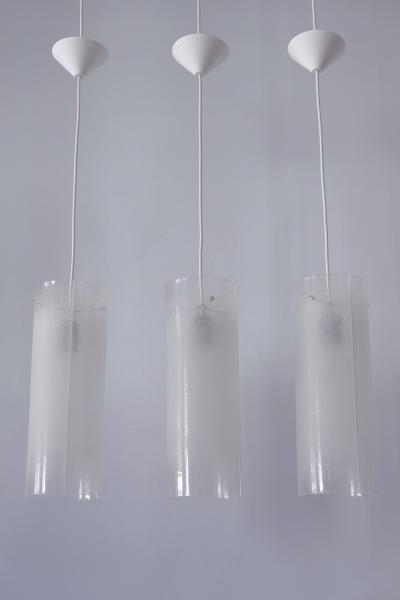 Rupert Nikoll Set of Three Mid Century Modern Pendant Lamps by Rupert Nikoll Austria 1970s