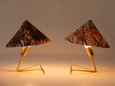 Rupert Nikoll Set of Two Rare Eel Table Lamps or Wall Lights by Rupert Nikoll Austria 1952