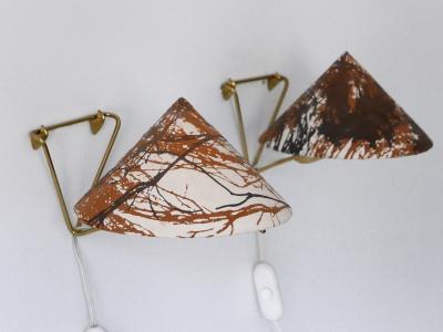 Rupert Nikoll Set of Two Rare Eel Table Lamps or Wall Lights by Rupert Nikoll Austria 1952