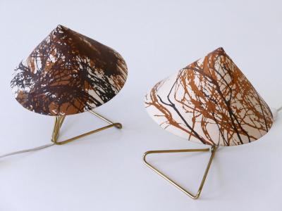 Rupert Nikoll Set of Two Rare Eel Table Lamps or Wall Lights by Rupert Nikoll Austria 1952