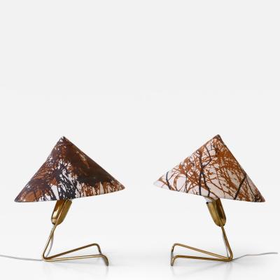 Rupert Nikoll Set of Two Rare Eel Table Lamps or Wall Lights by Rupert Nikoll Austria 1952