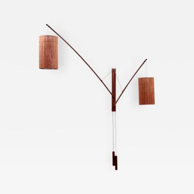 Rupprecht Skrip Wall Light by Rupprecht Skrip 1950s in Teak with Veneer Shade