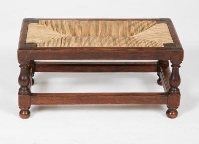 Rush Seat Oak Stool