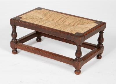 Rush Seat Oak Stool