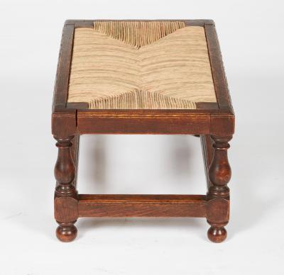 Rush Seat Oak Stool