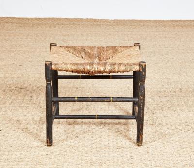 Rush Seat Painted Footstool
