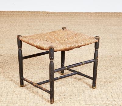 Rush Seat Painted Footstool