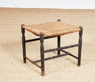 Rush Seat Painted Footstool