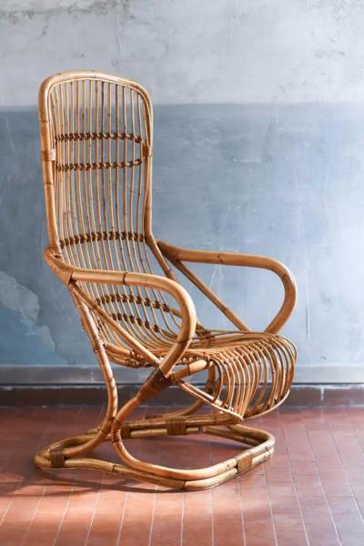 Rush armchair with high backrest Italy 1970