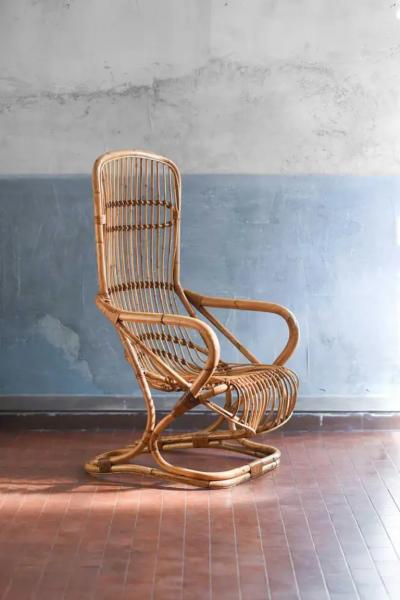 Rush armchair with high backrest Italy 1970