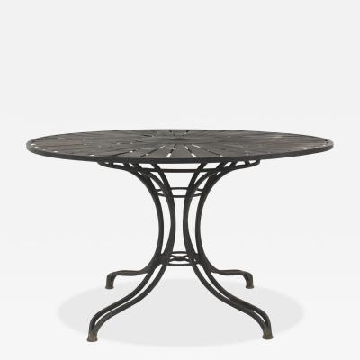 Russel Woodard American Black Enameled Iron Round Dining Table