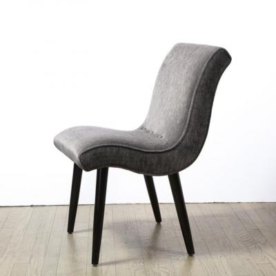 Russel Wright Art Deco Button Back Mohair Chair by Russel Wright for Conant Ball Company