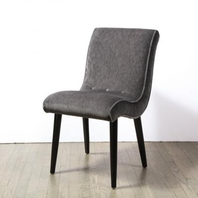 Russel Wright Art Deco Button Back Mohair Chair by Russel Wright for Conant Ball Company