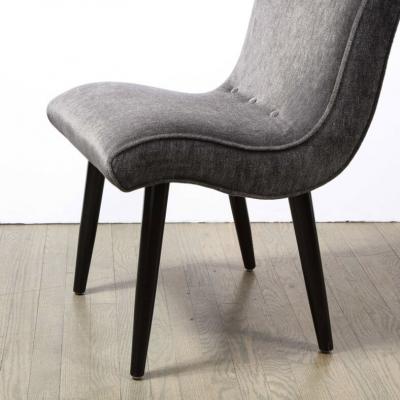 Russel Wright Art Deco Button Back Mohair Chair by Russel Wright for Conant Ball Company