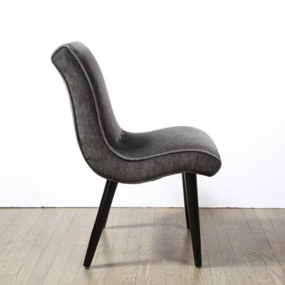 Russel Wright Art Deco Button Back Mohair Chair by Russel Wright for Conant Ball Company