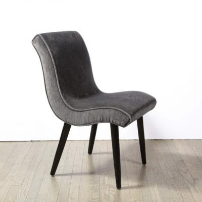 Russel Wright Art Deco Button Back Mohair Chair by Russel Wright for Conant Ball Company