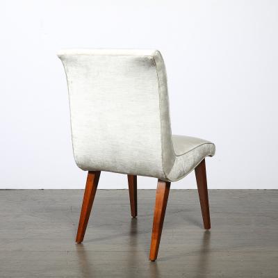 Russel Wright Art Deco Button Back Velvet Walnut Chair by Russel Wright for Conant Ball