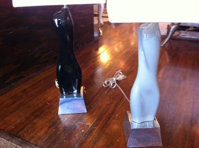 Russel Wright Pair Russel Wright Ceramic Lamps