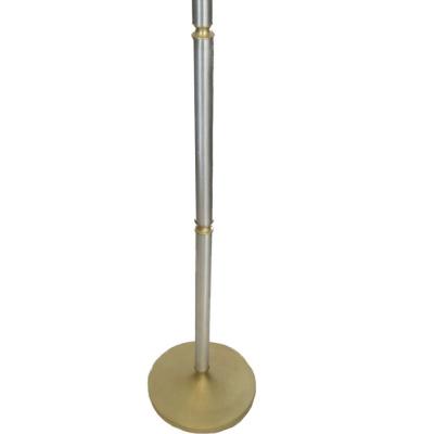Russel Wright Pair of Aluminum and Brass Torchiere Lamps by Russel Wright