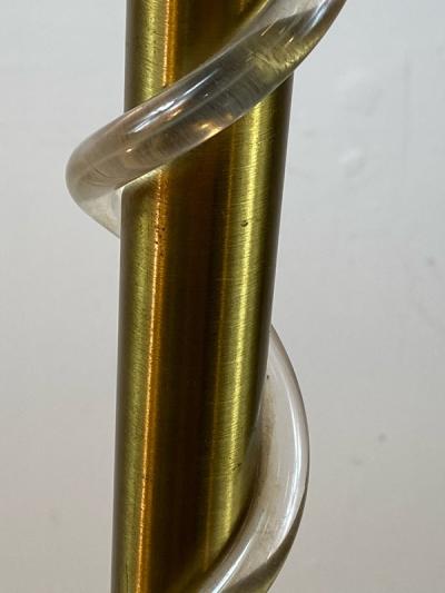 Russel Wright RARE MODERNIST RUSSELL WRIGHT BRASS AND LUCITE FLOOR LAMP