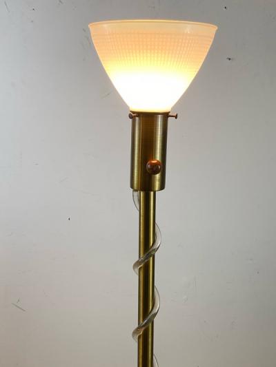 Russel Wright RARE MODERNIST RUSSELL WRIGHT BRASS AND LUCITE FLOOR LAMP